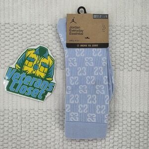 Jordan Everyday Essential Monogram Crew Socks UNC University Blue Mens 8-12 NWT